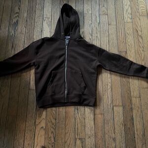 Chocolate brown zip up hoodie brand new never worn